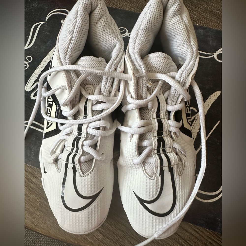 Nike Youth White and Black Football Cleats